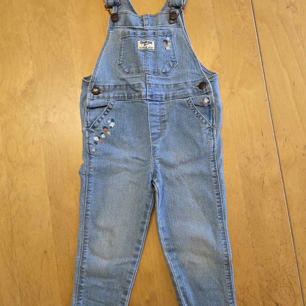 OshKosh B'gosh Denim Overalls With Flower Details
